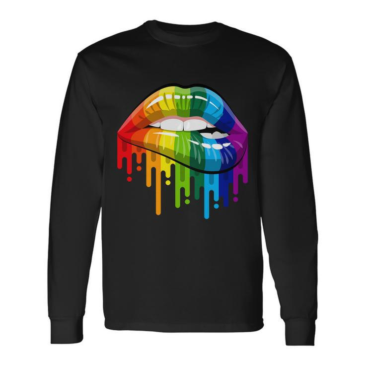 Gay Pride Lips Tshirt V2 Long Sleeve T-Shirt