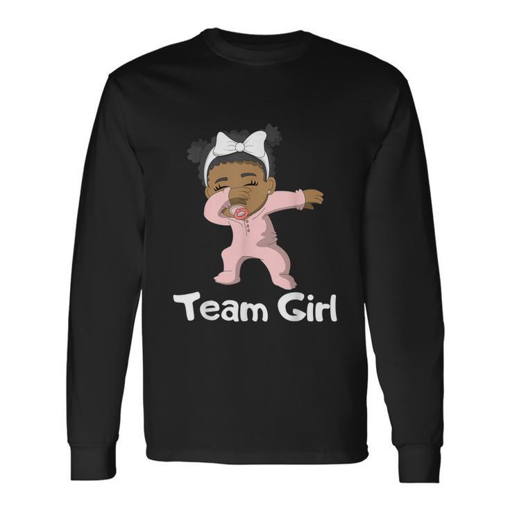 Gender Reveal Party Team Girl Cute Dabbing Black Baby Long Sleeve T-Shirt