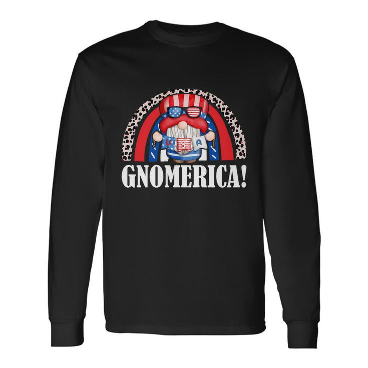 Gnomerica Patriotic Gnome American Flag 4Th Of July Long Sleeve T-Shirt Gifts ideas