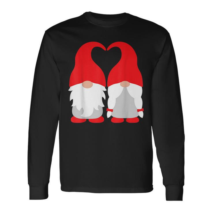 Gnomes Valentines Day Couple Matching Gnomes Valentines Men Women Long Sleeve T-Shirt T-shirt Graphic Print
