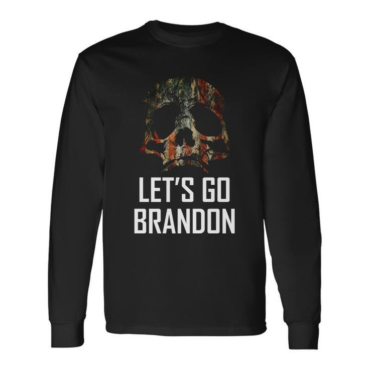 Lets Go Brandon American Grunge Skull Tshirt Long Sleeve T-Shirt