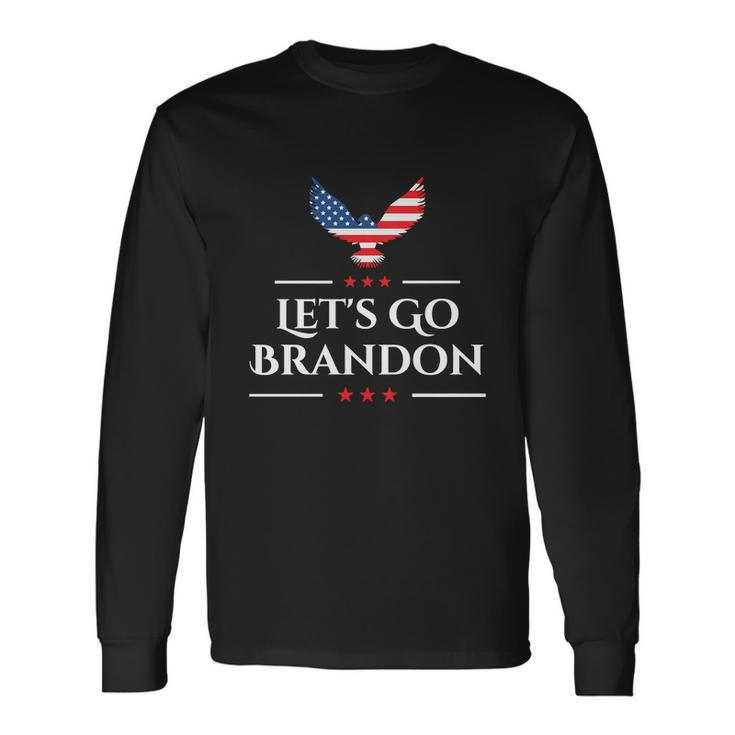 Lets Go Brandon Fjb Let Go Brandon Fjb Impeach Biden American Flag Anti Biden Long Sleeve T-Shirt