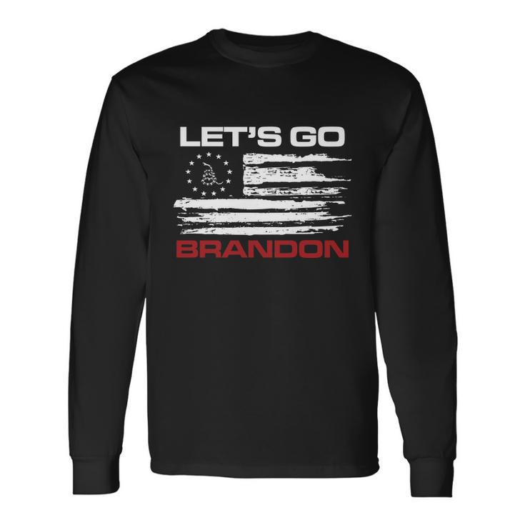 Lets Go Brandon Let Go Brandon Fjb Fjb Fjb Brandon Flag Long Sleeve T-Shirt