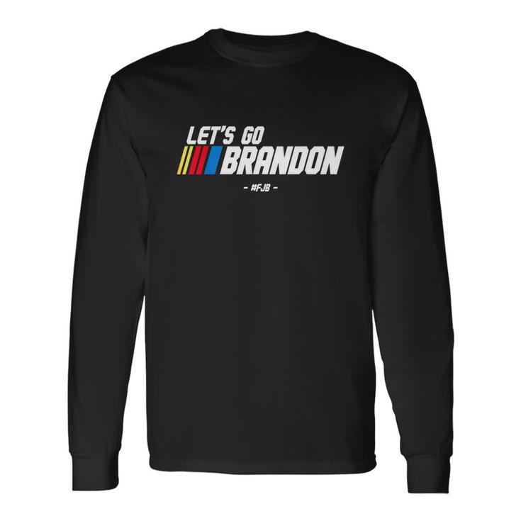 Lets Go Brandon Racing Car Us Flag Idea News S Long Sleeve T-Shirt