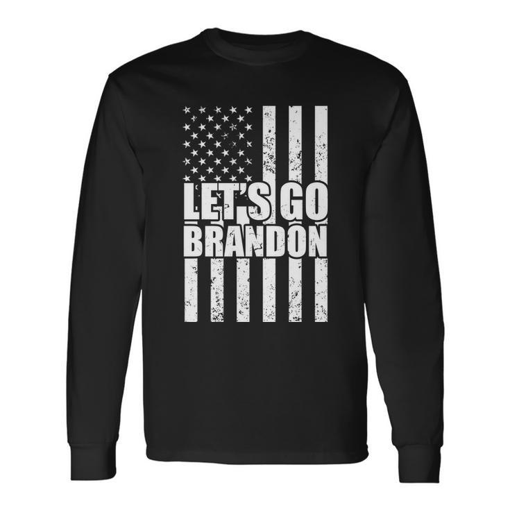 Lets Go Brandon Vintage American Flag Tshirt Long Sleeve T-Shirt