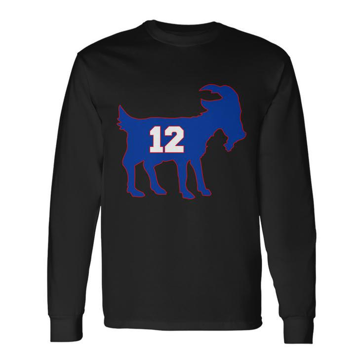 The Goat 12 New England Fan Football Qb Long Sleeve T-Shirt