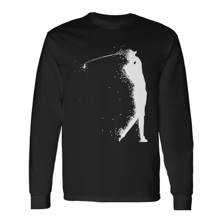 Golf Swing Splatter Golfer Logo Tshirt Long Sleeve T-Shirt