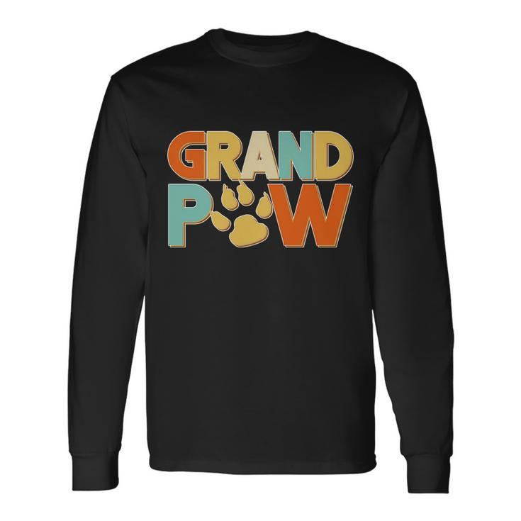 Grand Paw Dog Grandpa Tshirt Long Sleeve T-Shirt