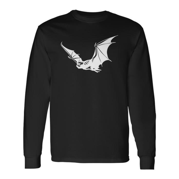 Halloween Bat Flying White Idea Gift For You Men Women Long Sleeve T-shirt Graphic Print Unisex