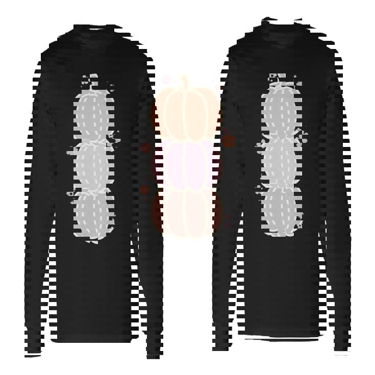 Halloween Colorful Cute Pumpkin Idea Gift Men Women Long Sleeve T-shirt Graphic Print Unisex
