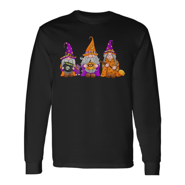 Halloween Gnomes Cute Autumn Pumpkin Fall Holiday Long Sleeve T-Shirt