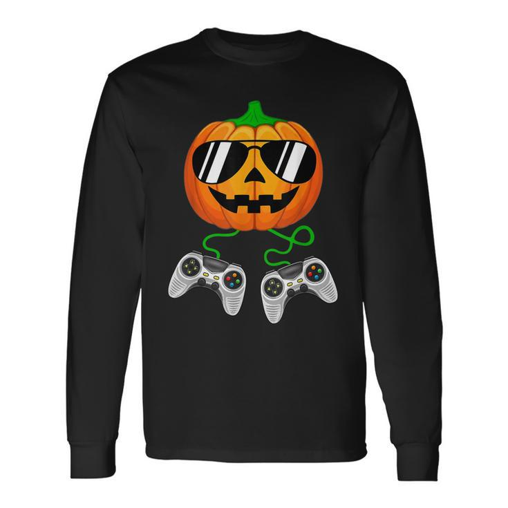 Halloween Jack O Lantern Gamer Boys Men Halloween V9 Men Women Long Sleeve T-Shirt T-shirt Graphic Print