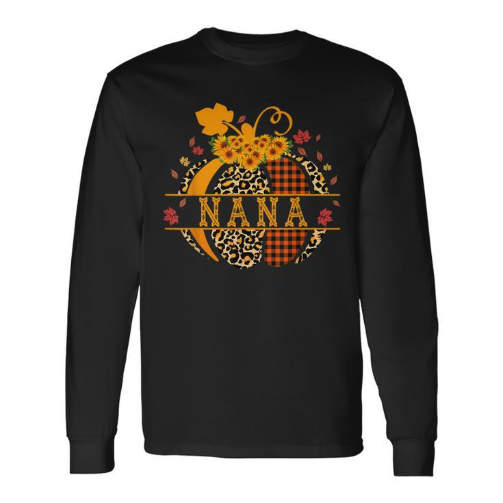 Halloween Nana Leopard Pumpkin Sunflower Grandma Buffalo Long Sleeve T-Shirt Gifts ideas