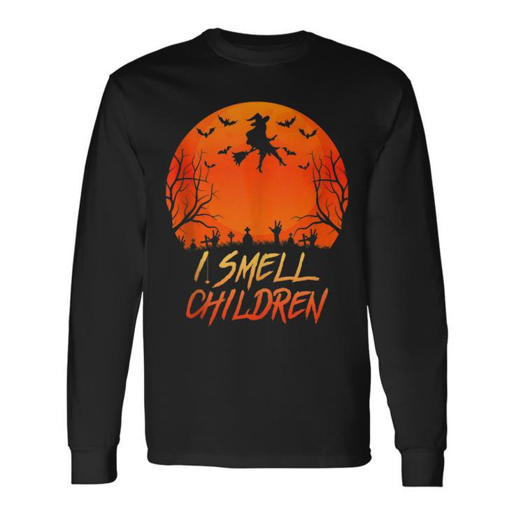 Halloween Pregnancy Announcement Witch I Smell Children Long Sleeve T-Shirt