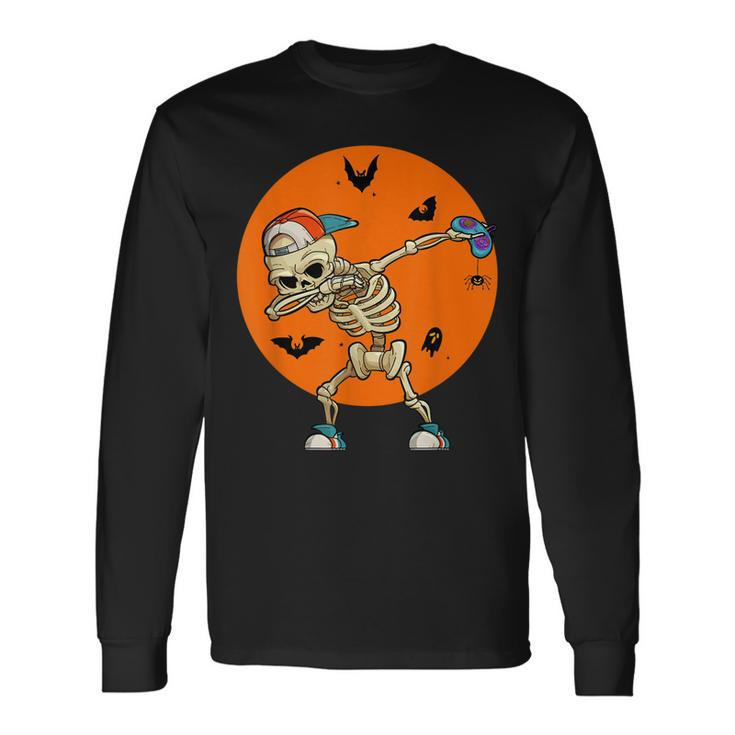 Halloween Skeleton Gamer Long Sleeve T-Shirt