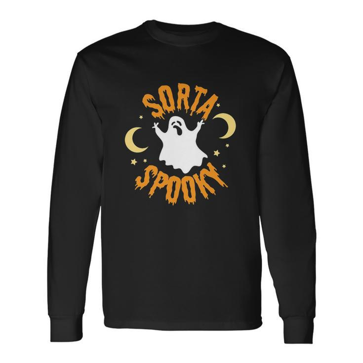 Halloween Sorta Spooky Ghost Hunting Night Moon Long Sleeve T-Shirt