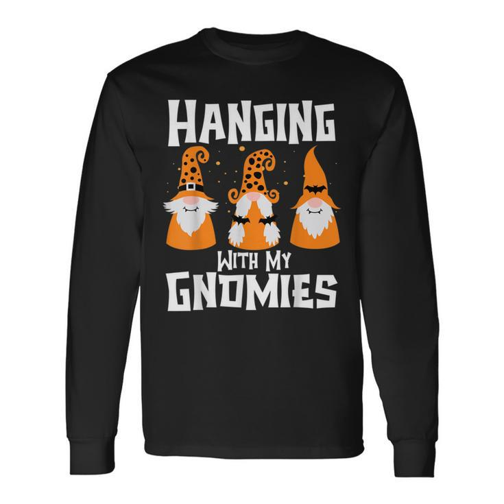 Hanging With My Gnomies Three Gnomes Halloween Costumes Boys Long Sleeve T-Shirt