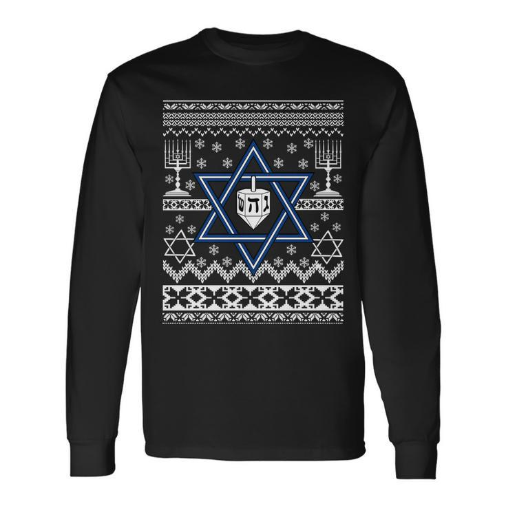 Hanukkah Ugly Christmas Sweater Long Sleeve T-Shirt