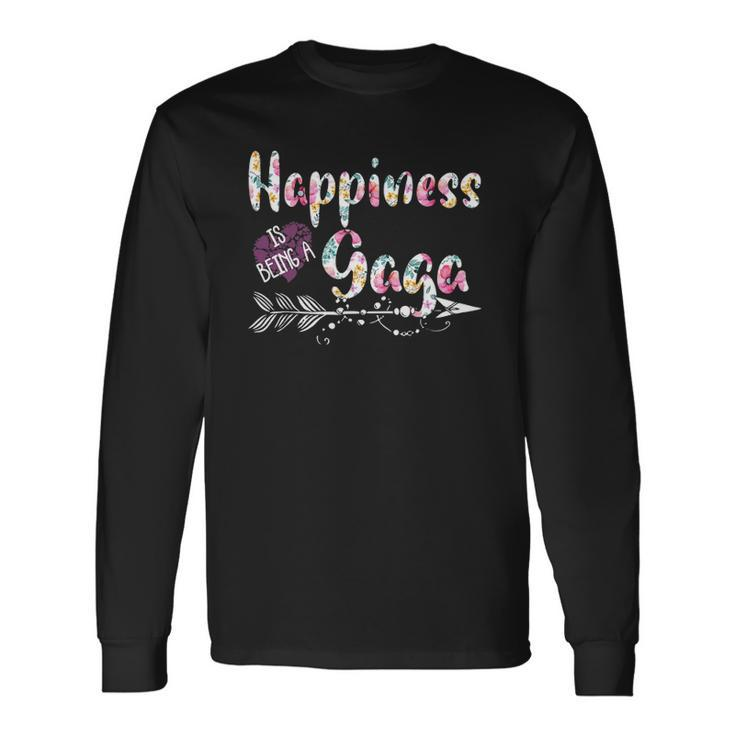 Happiness Is Being A Gaga Cute Grandma Long Sleeve T-Shirt T-Shirt