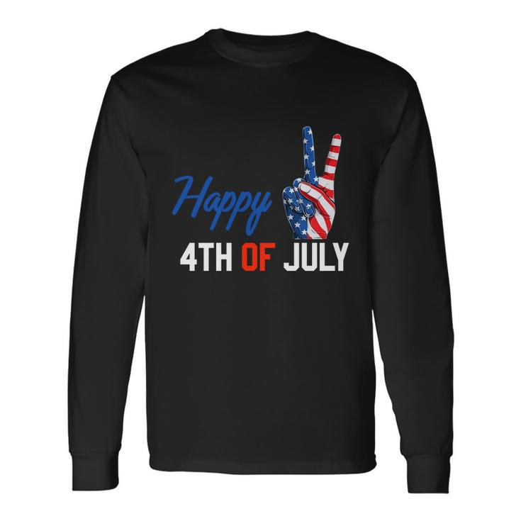 Happy 4Th Of July Peace America Independence Day Patriot Usa V2 Long Sleeve T-Shirt