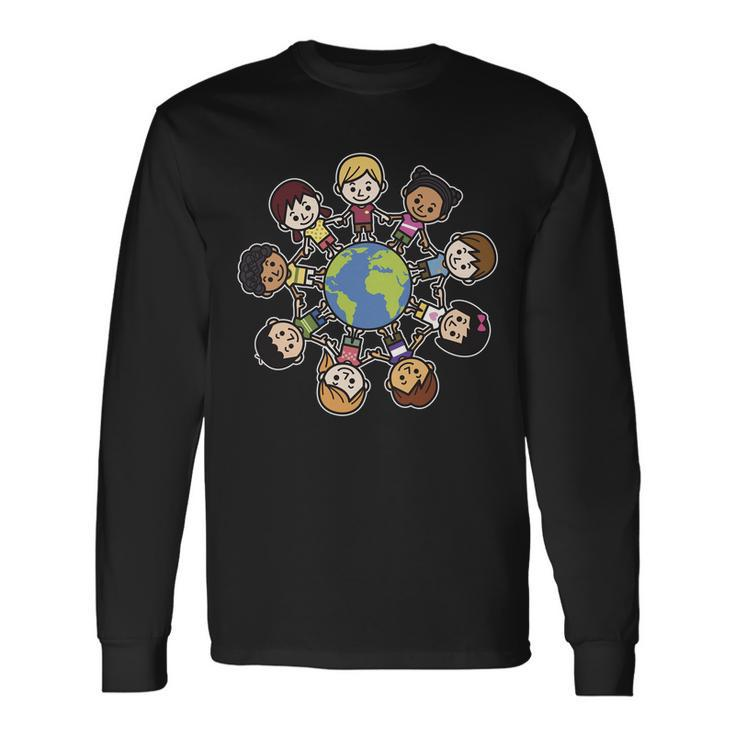 Happy Earth Day Children Around The World Long Sleeve T-Shirt Gifts ideas