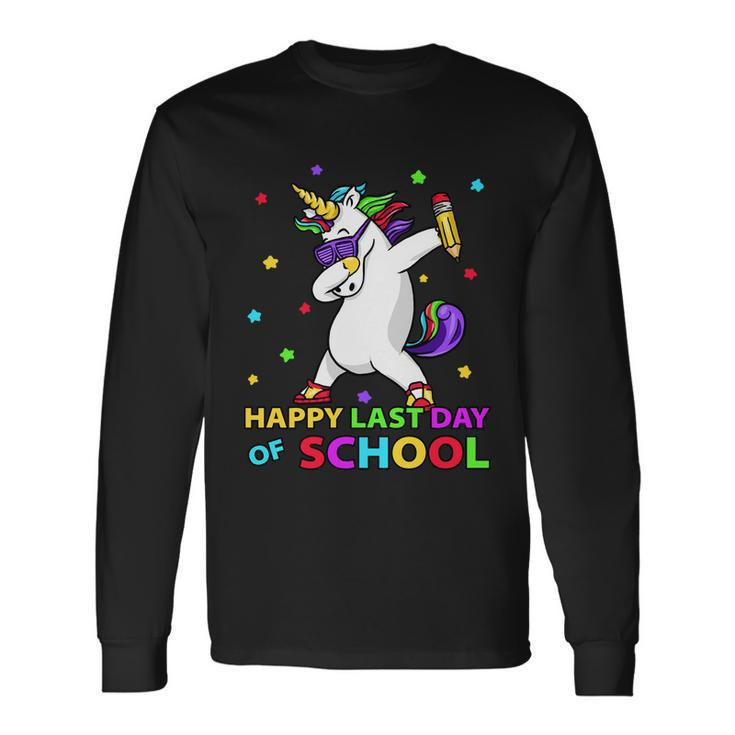 Happy Last Day Of School Unicorn Cute Teacher Student Long Sleeve T-Shirt Gifts ideas