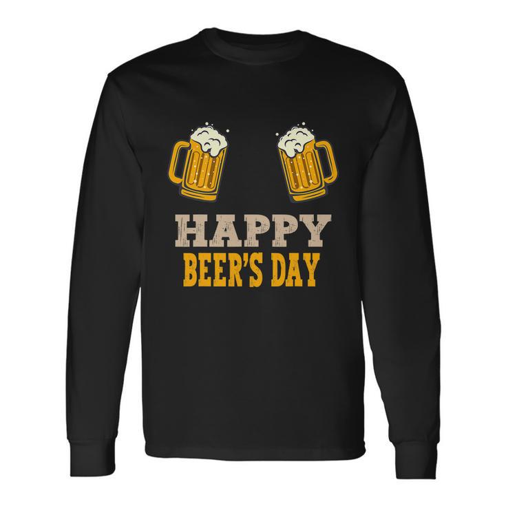 Happy National Beers Day Graphic Art Beer Drinking Long Sleeve T-Shirt