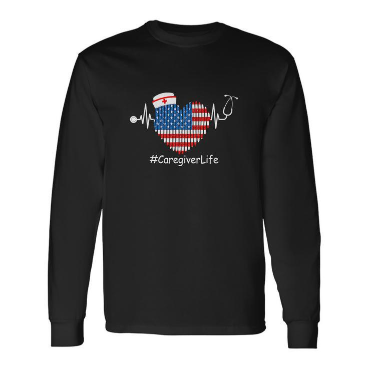 Heartbeat Patriotic 4Th Of July Long Sleeve T-Shirt Gifts ideas