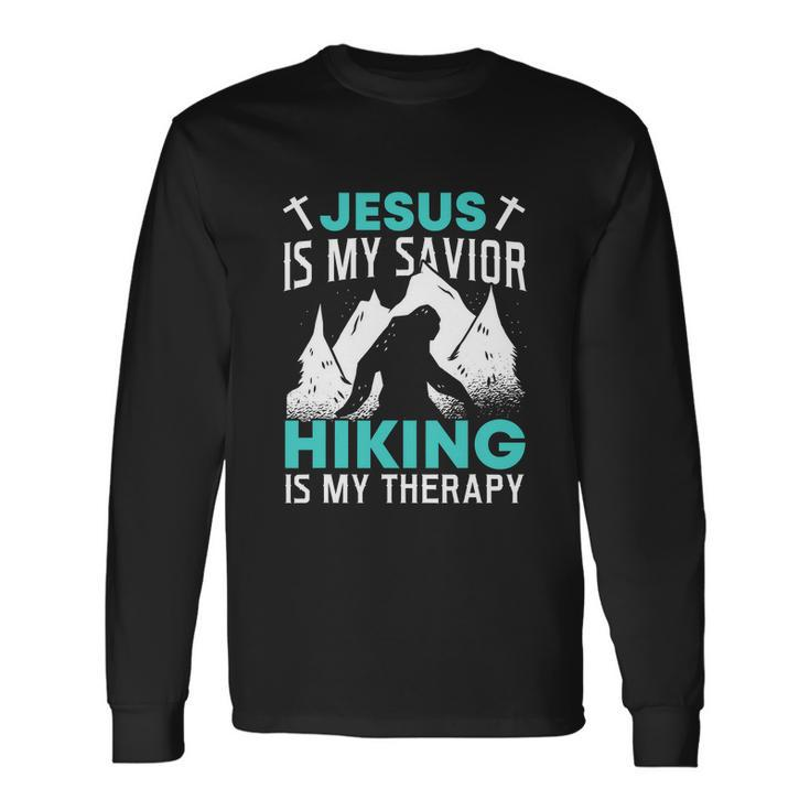 Hiking National Park Hike Mountain Jesus Hiker Long Sleeve T-Shirt Gifts ideas
