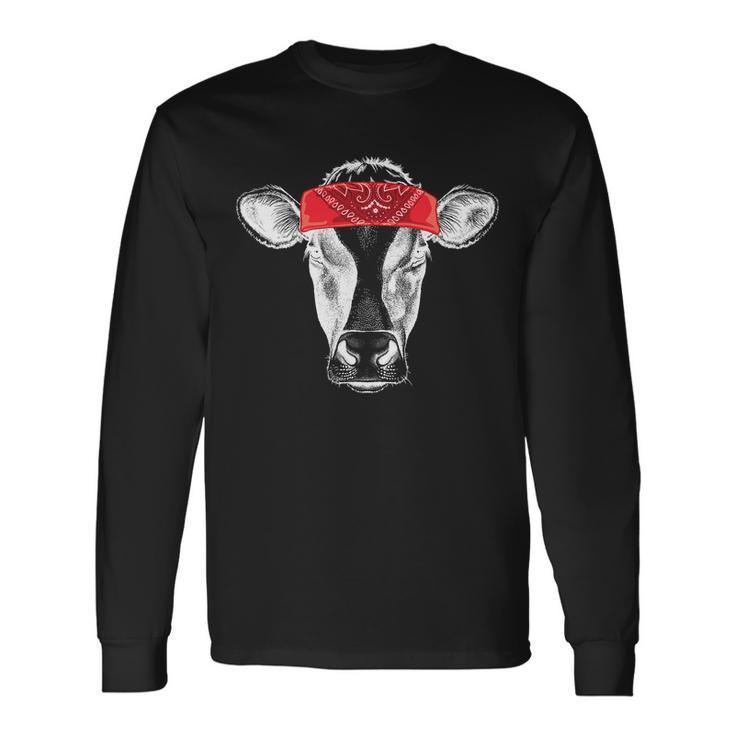 Hippie Cow Red Bandanna Long Sleeve T-Shirt