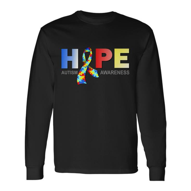 Hope For Autism Awareness Tribute Tshirt Long Sleeve T-Shirt