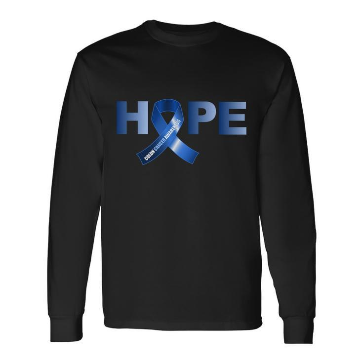 Hope Colon Cancer Awareness Fight Logo Long Sleeve T-Shirt