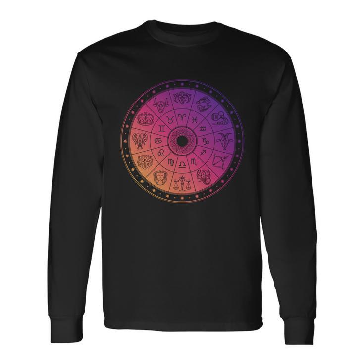 Horiscope Zodiac Wheel Long Sleeve T-Shirt