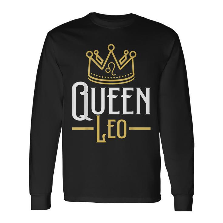 Horoscope Queen Leo Symbol Zodiac Sign Personality Birthday Long Sleeve T-Shirt