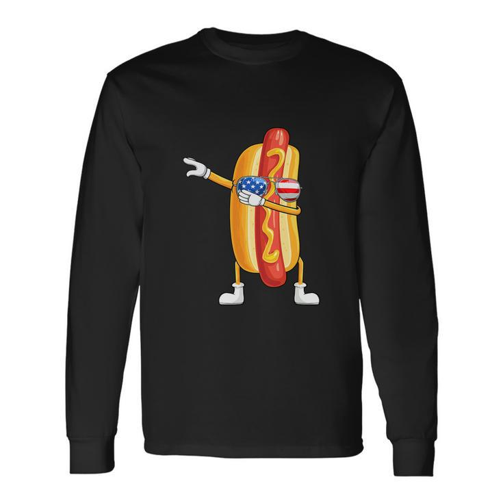 Hot Dog July 4Th Dabbing Hotdog Long Sleeve T-Shirt
