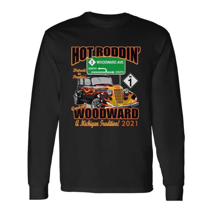 Hot Rod Woodward Ave M1 Cruise 2021 Tshirt Long Sleeve T-Shirt