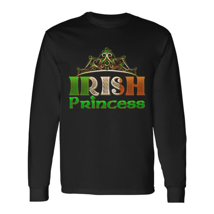 Irish Princess Crown St Patricks Day Long Sleeve T-Shirt