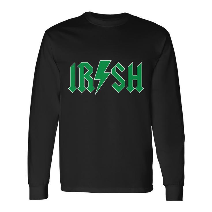 Irish Rocks Logo Music Parody St Patricks Day Long Sleeve T-Shirt