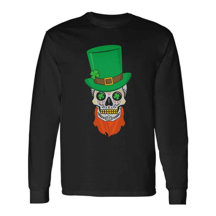 Irish Sugar Skull St Patricks Day Tshirt Long Sleeve T-Shirt
