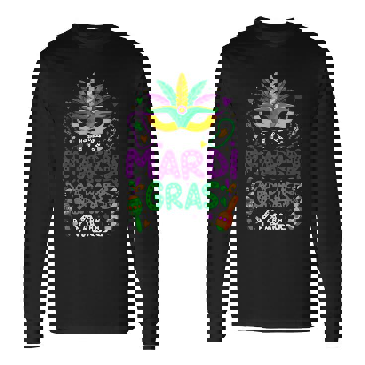 Its Mardi Gras Yall Mardi Gras Party Mask Costume Men Women Long Sleeve T-Shirt T-shirt Graphic Print Gifts ideas