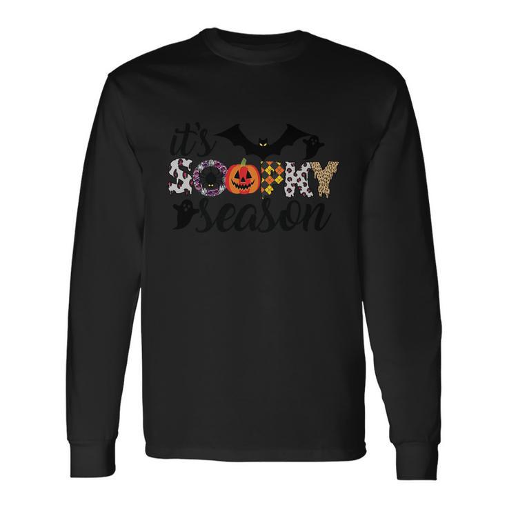 Its Spooky Season Bat Halloween Quote Long Sleeve T-Shirt