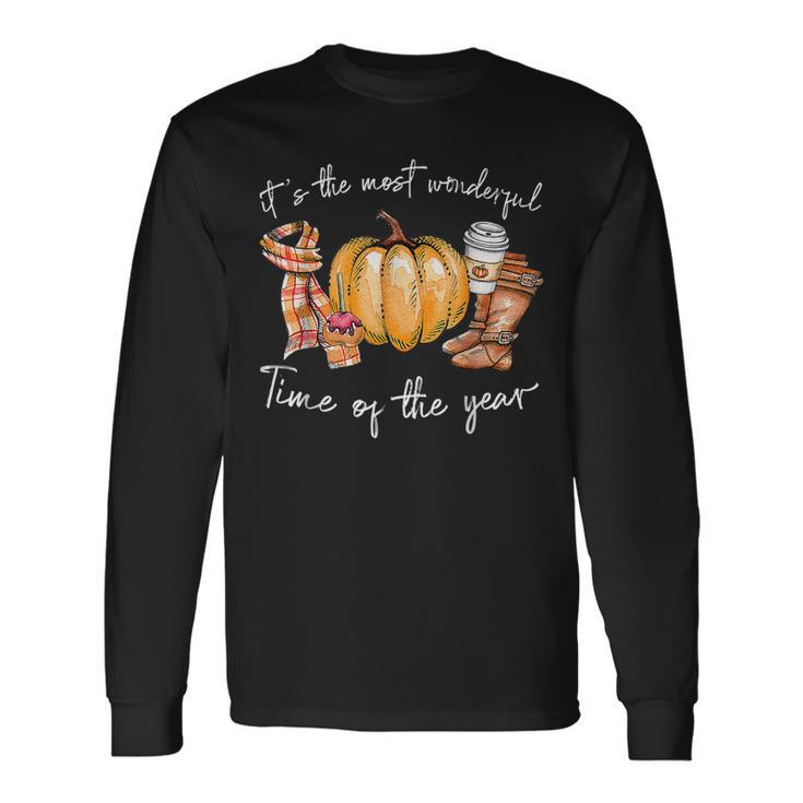 Its The Most Wonderful Time Of The Year Pumpkin Autumn Fall Long Sleeve T-Shirt
