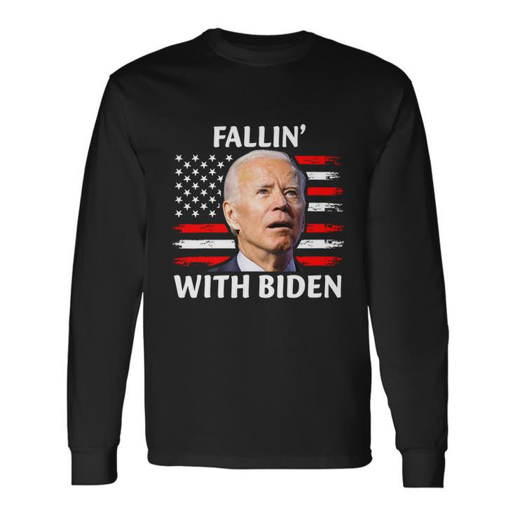Joe Biden Falling Off Bike Fallin With Biden Long Sleeve T-Shirt