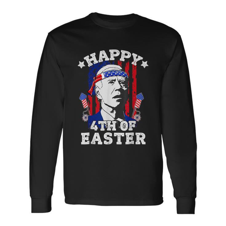 Joe Biden Happy 4Th Of Easter American Flag Hunt Egg Tshirt Long Sleeve T-Shirt