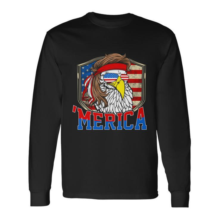 July 4Th Merica 4Th Of July Bald Eagle Mullet Long Sleeve T-Shirt