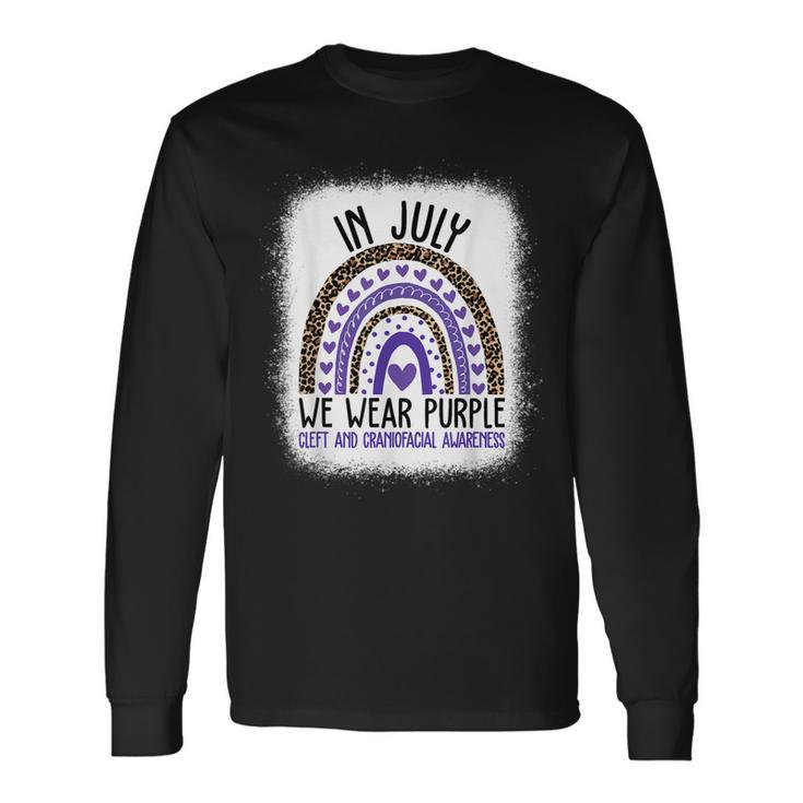 In July We Wear Purple Cool Cleft And Craniofacial Awareness Long Sleeve T-Shirt