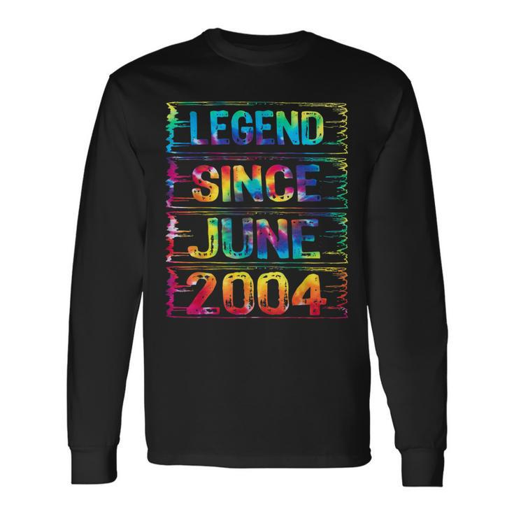 June 18 Years Old Since 2004 18Th Birthday Tie Dye Men Women Long Sleeve T-Shirt T-shirt Graphic Print