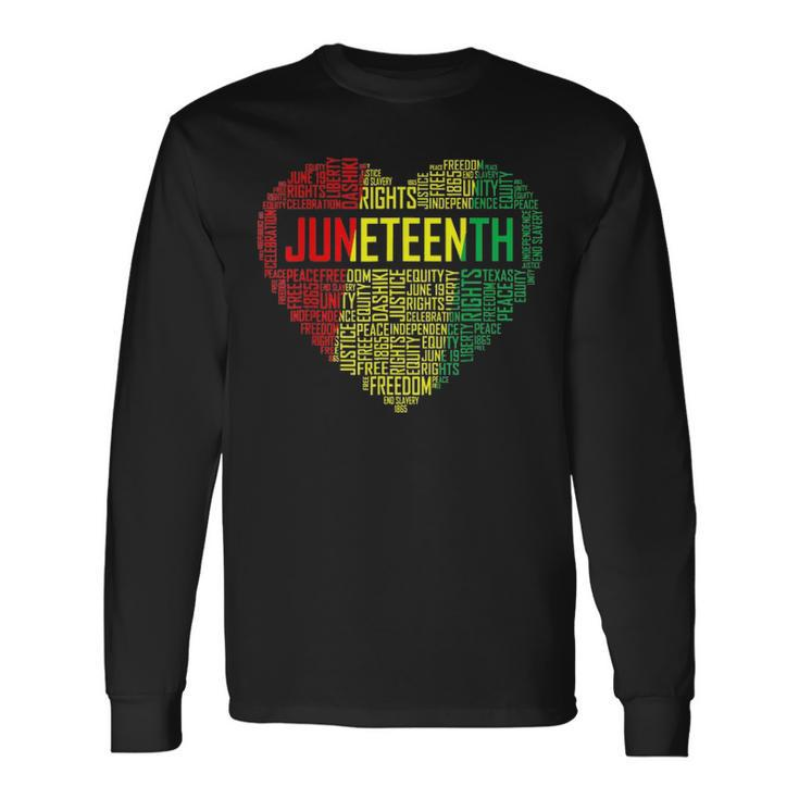 Juneteenth Heart Black History Afro American African Freedom 1 Long Sleeve T-Shirt