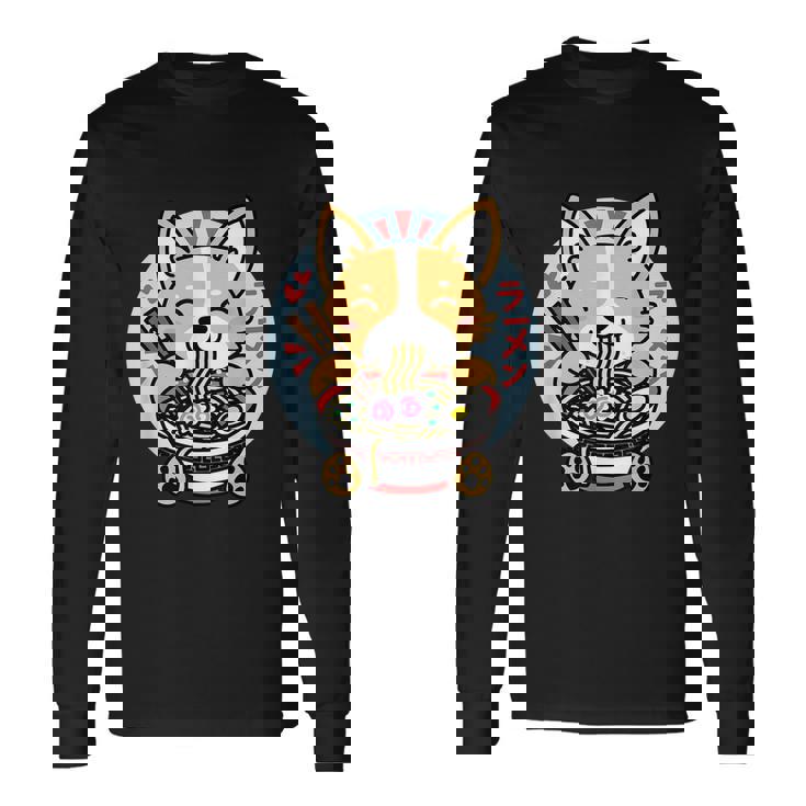 Kawaii Ramen Cute Anime Dog Corgi Japanese Noodles V2 Long Sleeve T-Shirt Gifts ideas