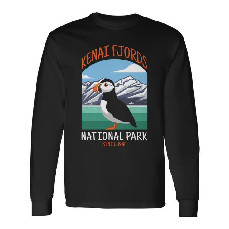 Kenai Fjords National Park Us Puffin Bird Alaska Long Sleeve T-Shirt